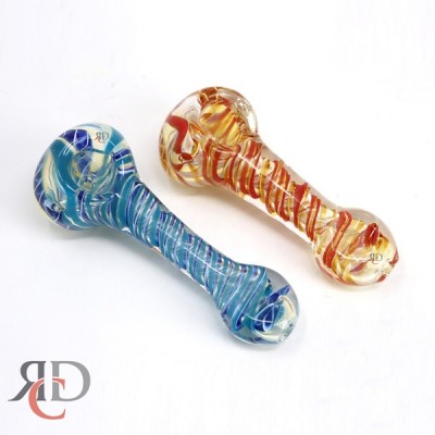GLASS PIPE SWIRL ART/ FLAT MOUTH GP3108 1CT